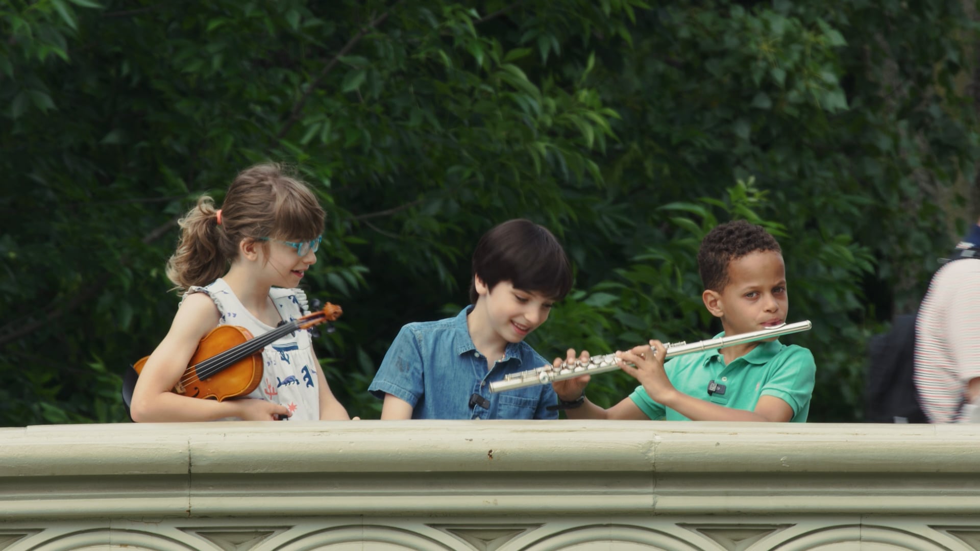 Kids enjoying and playing music.